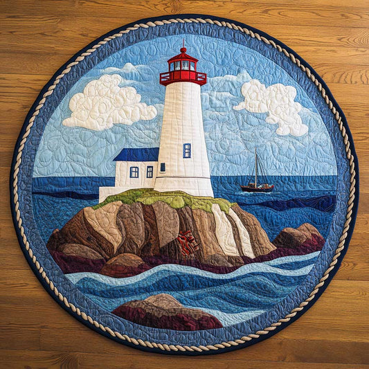 Ocean Breeze Lighthouse WN2503099CL Quilted Round Mat