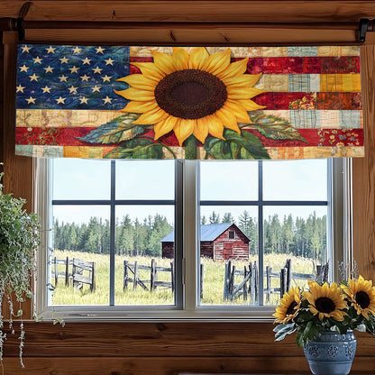Patchwork Sunflower Glory WN1606052CL Quilted Valance
