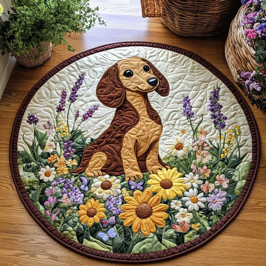 Flower Field CQ1005010CL Quilted Round Mat
