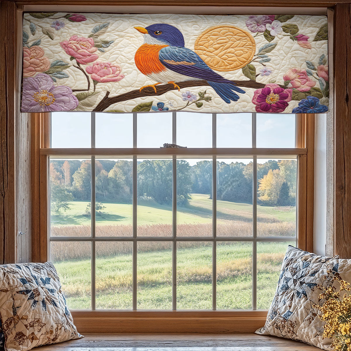 Flower Bird WX1705011CL Quilted Valance