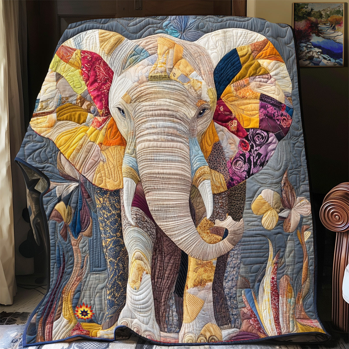 Elephant Flower YR2612029CL Quilt