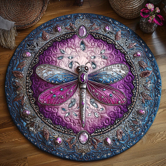 Enchanted Jewel Dragonfly WY3006063CL Quilted Round Mat