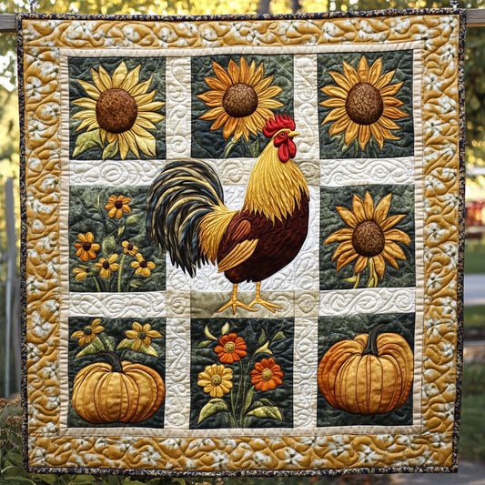 Pumpkin And Rooster WY1308043CL Quilt
