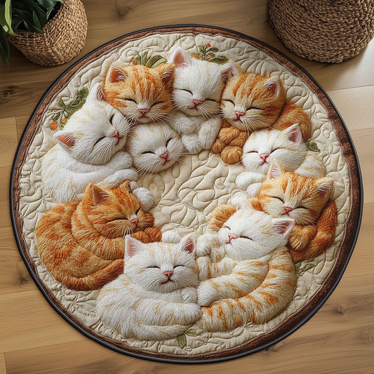 Cuddle Cat Circle WN2203009CL Quilted Round Mat