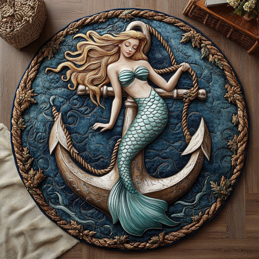 Pretty Mermaid WX1205024CL Quilted Round Mat