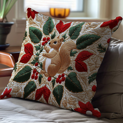 Christmas Baubel Squirrel WJ2211036CL Quilt Pillow Case