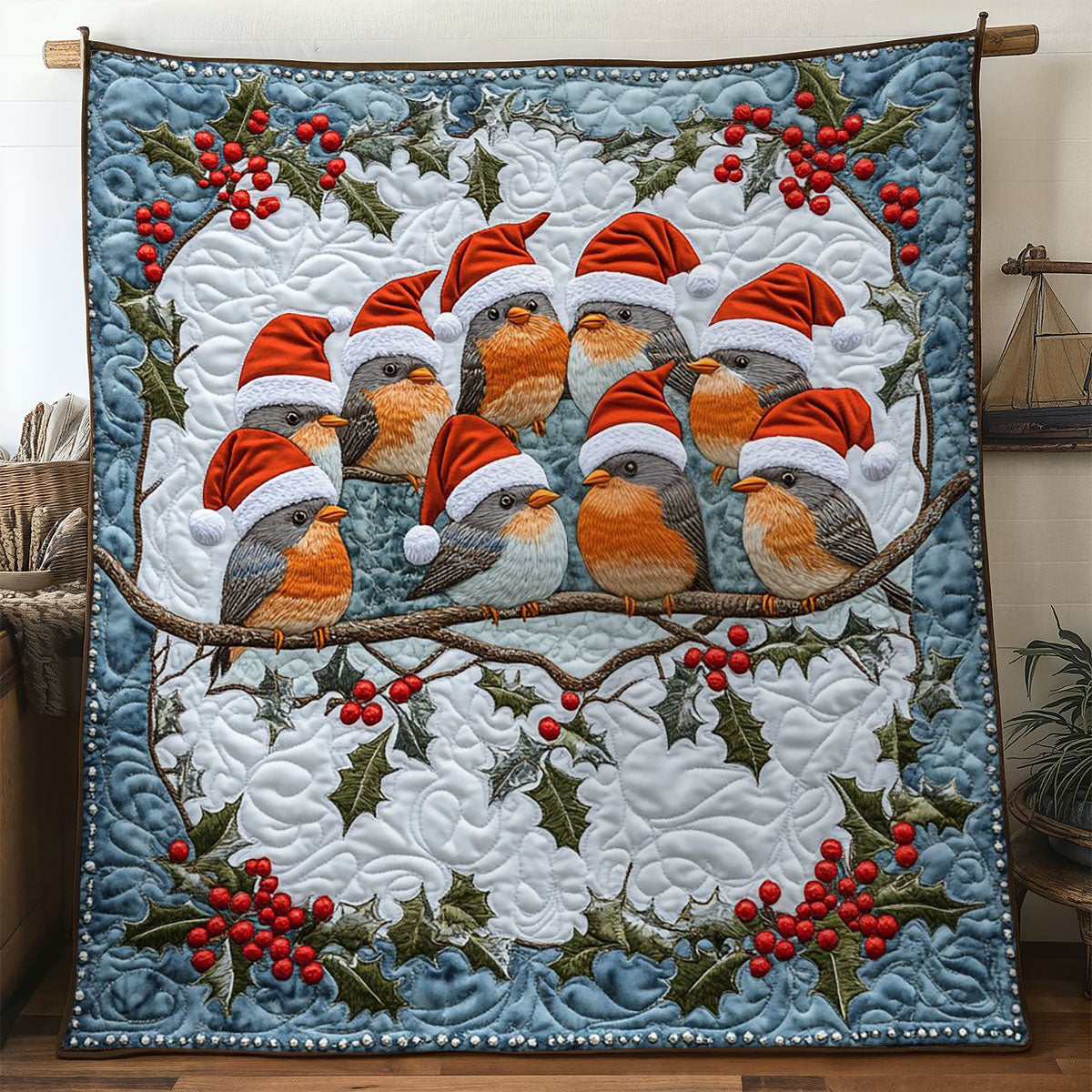 Holly Song European Robin WN2810046CL Quilt