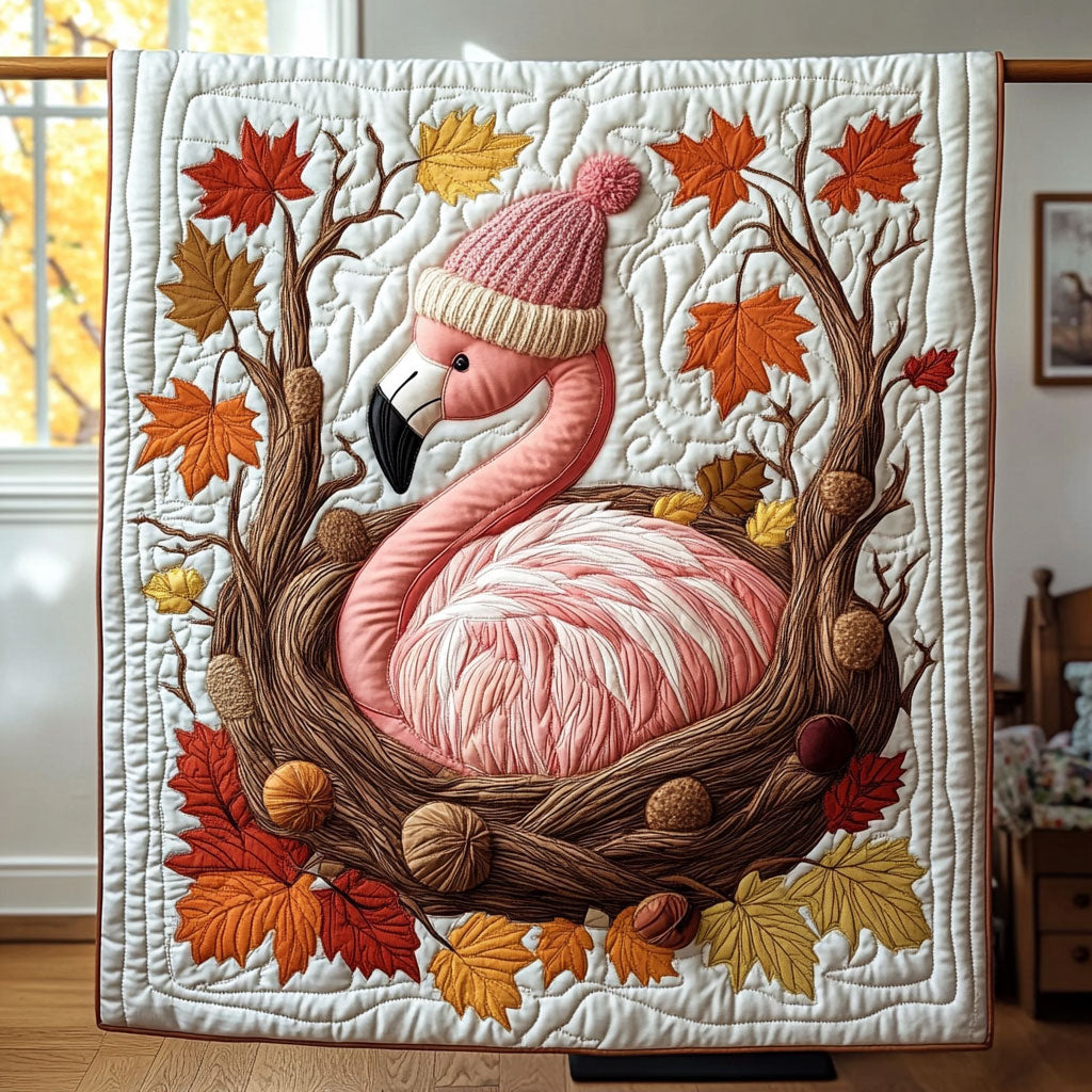 Autumn Flamingo Nest WY2208116CL Quilt