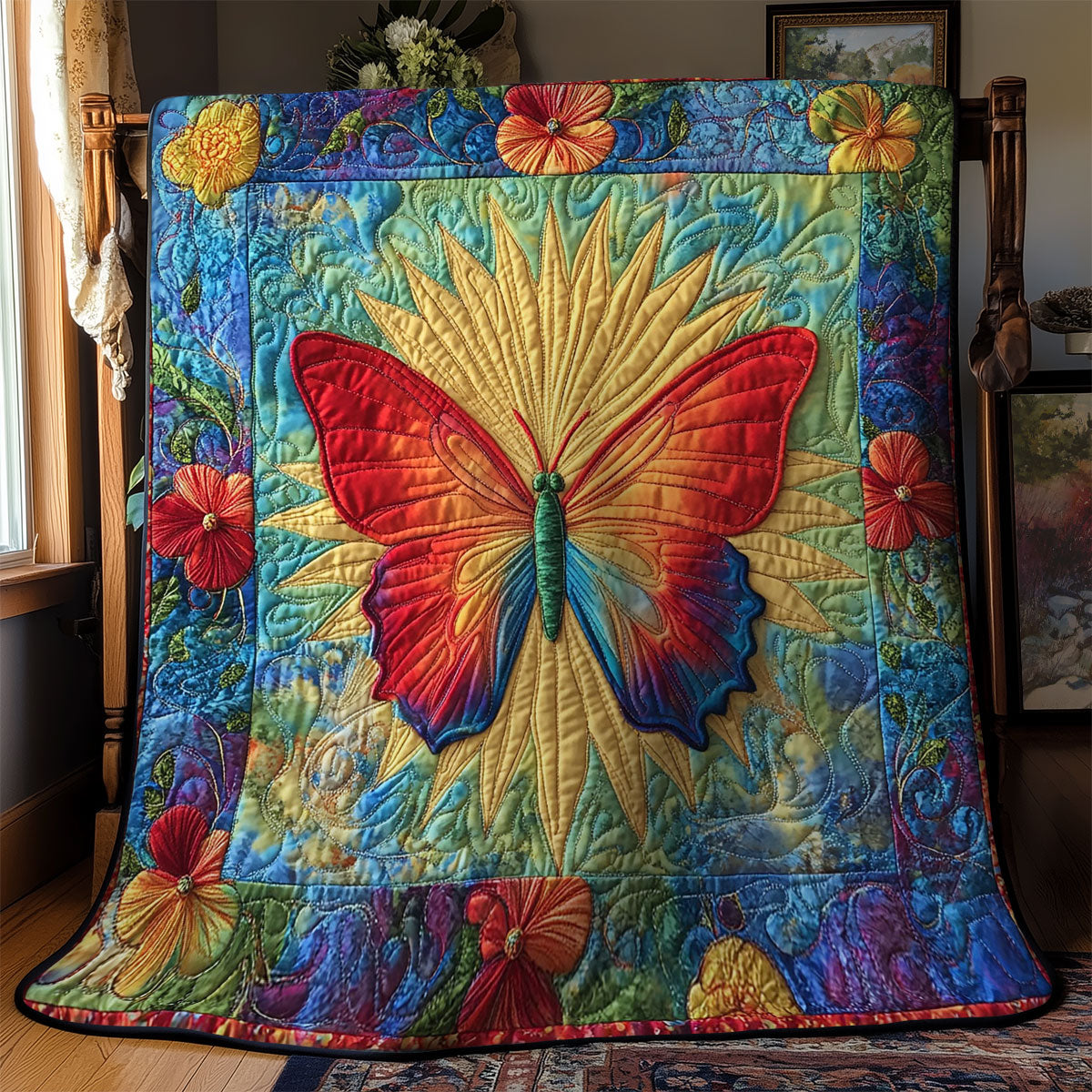 Butterfly In Sun Ray WY2102008CL Quilt