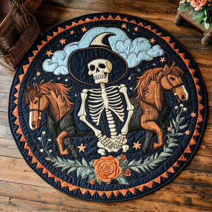Skeleton Stampede WY0306028CL Quilted Round Mat