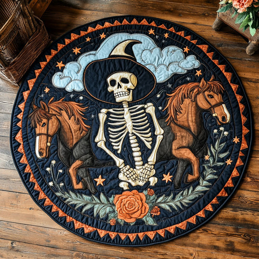 Skeleton Stampede WY0306028CL Quilted Round Mat