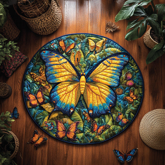 Butterfly Garden Glow WY3006020CL Quilted Round Mat