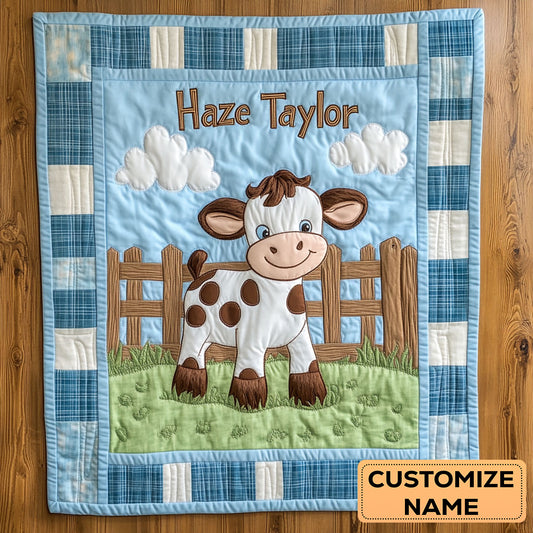 Cow In The Sky WN2807034CL Personalized Baby Quilt
