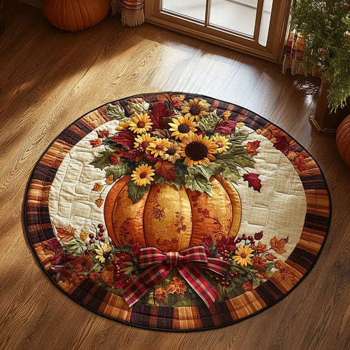 Golden Rays Flower WN1408046CL Quilted Round Mat