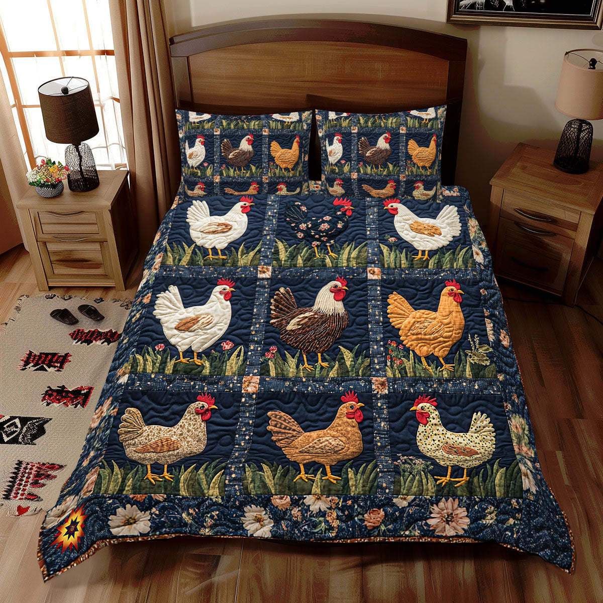 Rustic Chicken WX2612114CL Duvet Cover Set