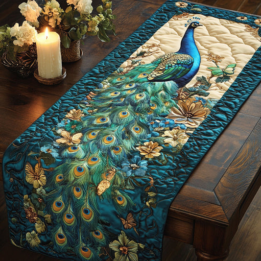 Glam Peacock CM1605026CL Quilted Table Runner