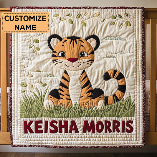 Jungle Cub CP2607016CL Personalized Baby Quilt
