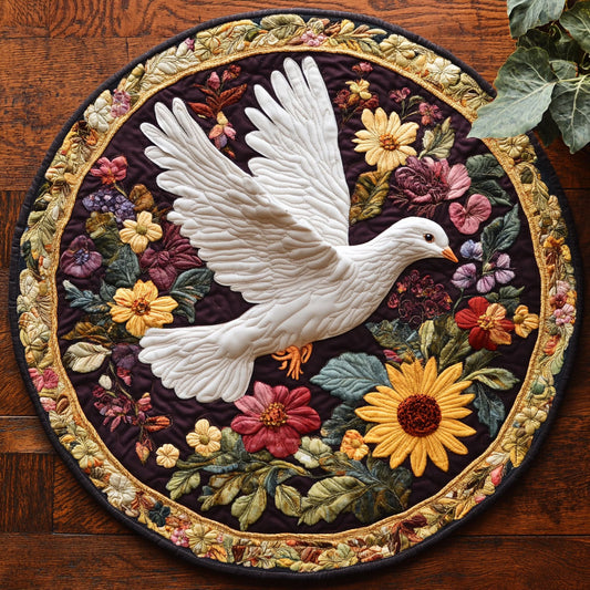 Heavenly Dove CM2005004CL Quilted Round Mat
