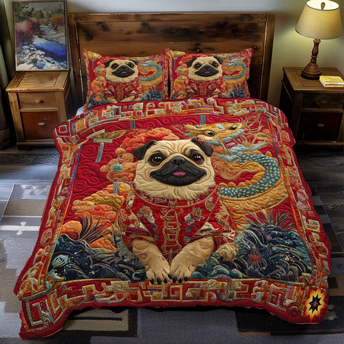 Pug In New Year WY1712049CL Duvet Cover Set