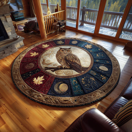 Mystic Autumn Owl CW1108008CL Quilted Round Mat