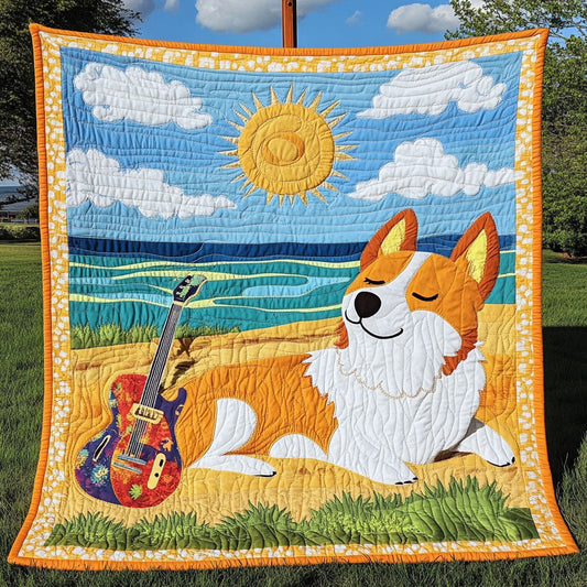 Corgi Beach Vibes WN1411077CL Quilt
