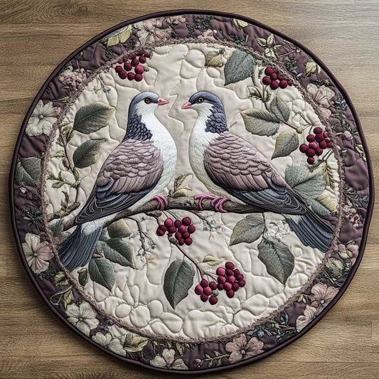 Dove And Branches WN2105010CL Quilted Round Mat
