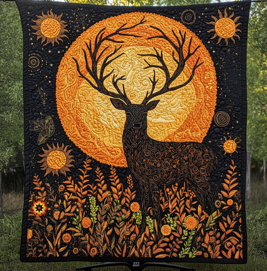 Deer Glowing Night WU3110005CL Quilt