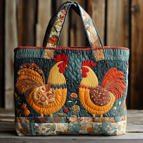 Village Garden Chicken WN1411121CL Quilted Tote Bag