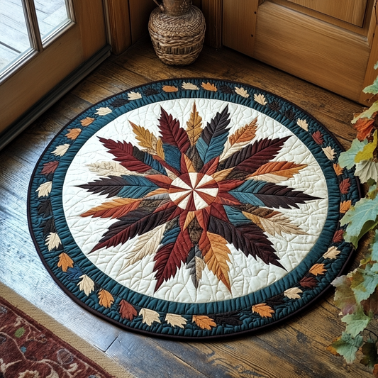 Star Pattern Native WX1205027CL Quilted Round Mat