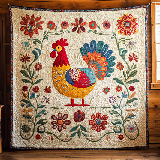 Folk Chicken CP1411032CL Quilt