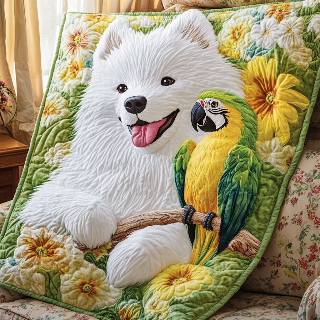Samoyed And Parrot WJ0606013CL Quilt