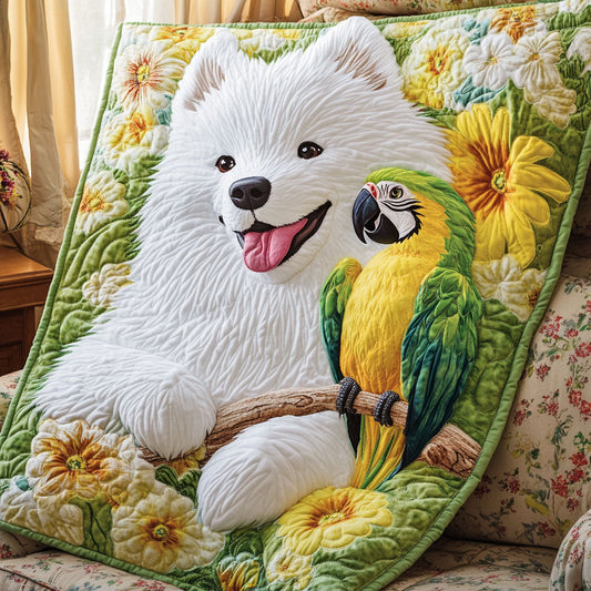 Samoyed And Parrot WJ0606013CL Quilt
