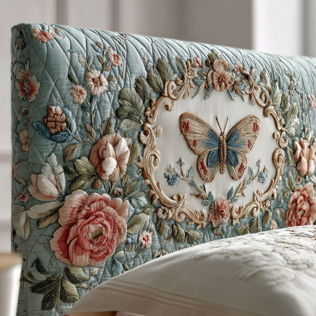 Elegant Butterfly WJ1912008CL Quilted Headboard Slipcover