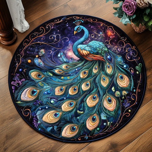 Elegant Peacock WU2103034CL Quilted Round Mat