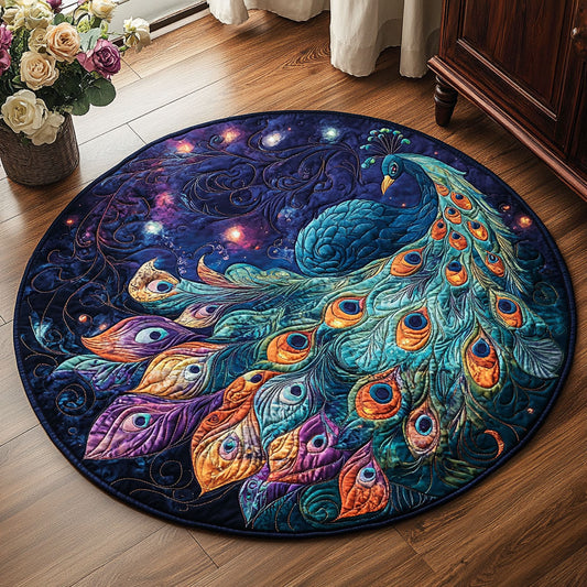 Elegant Peacock WU2103035CL Quilted Round Mat