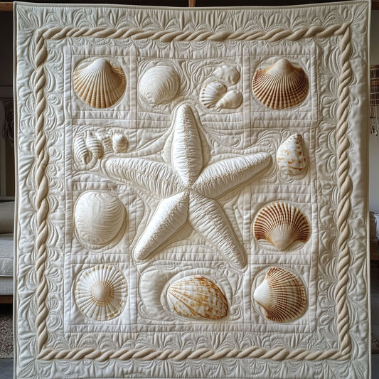 Elegant Starfish And Seashells WY0708071CL Quilt
