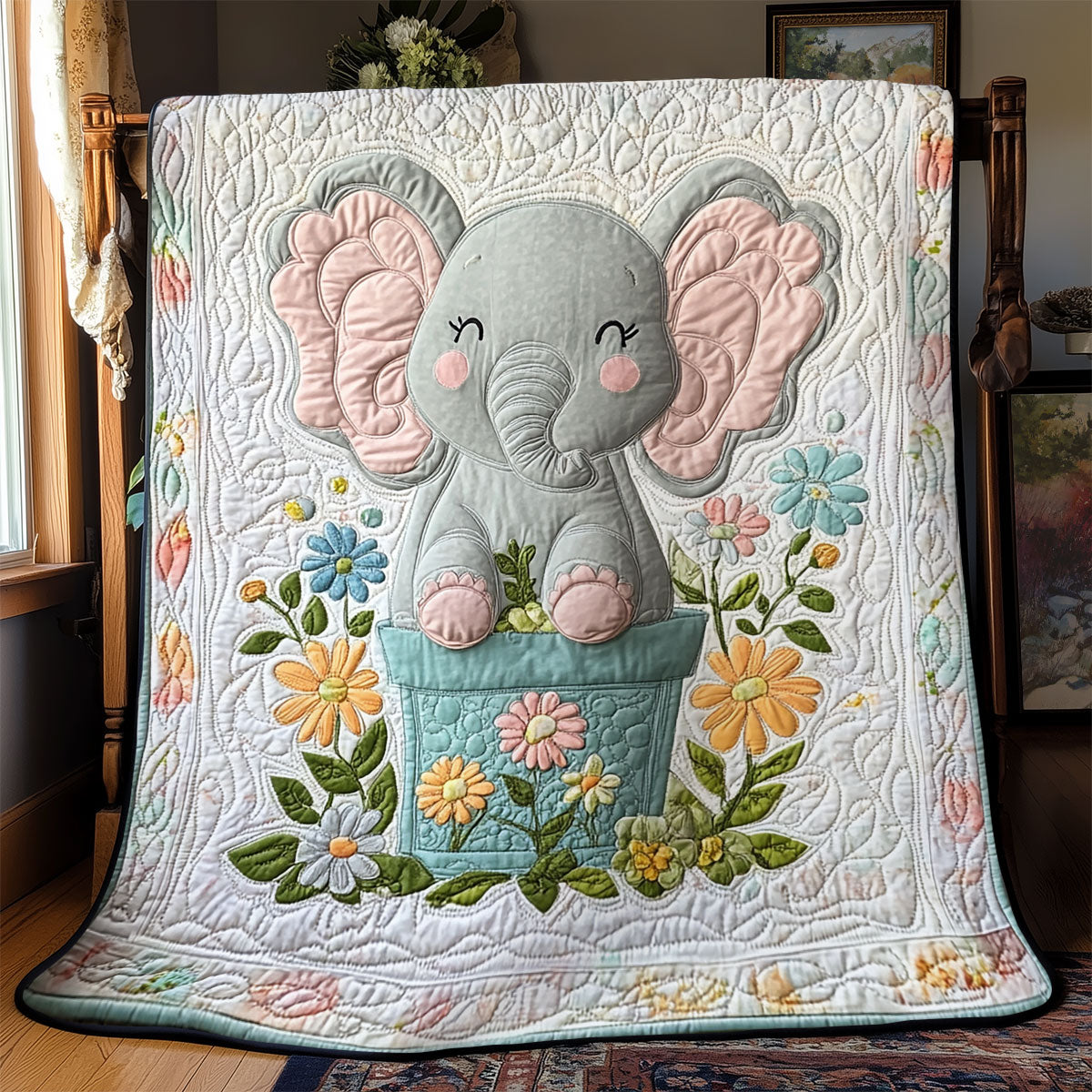 Elephant Bloom YR0802050CL Quilt