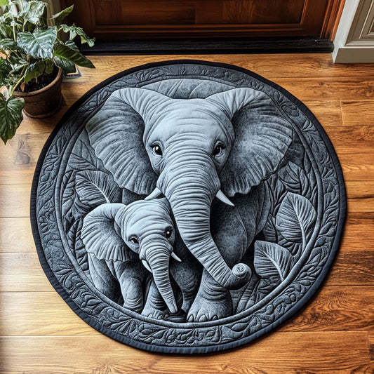 Elephant Family WU2103124CL Quilted Round Mat