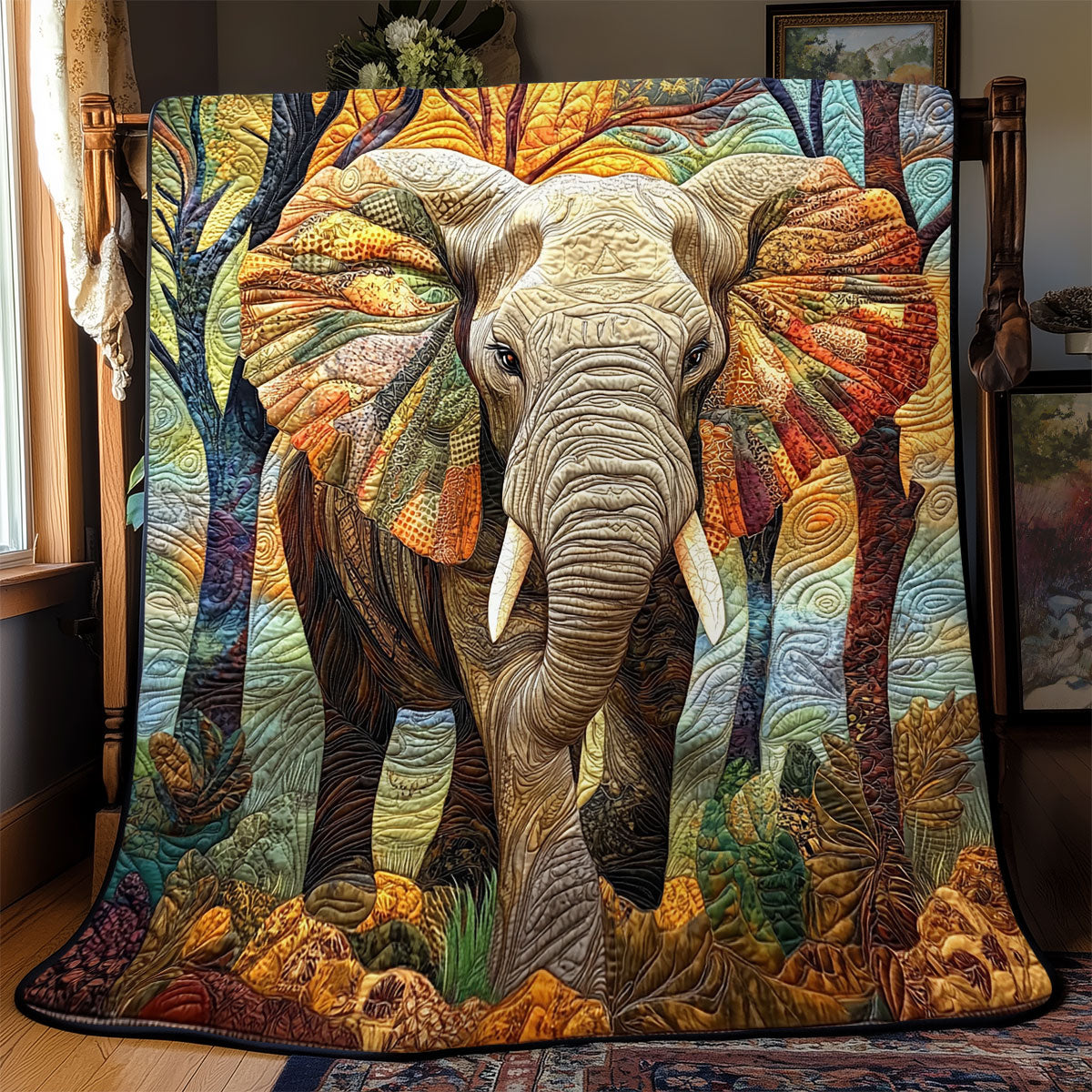 Elephant Forest YR0902023CL Quilt