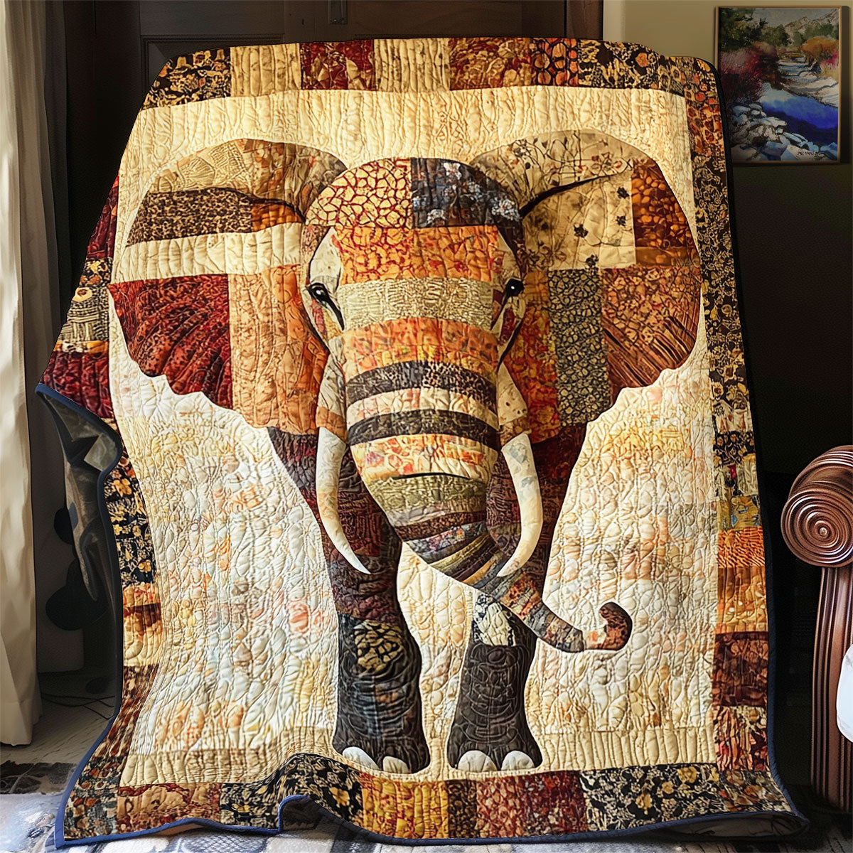 Elephant Patchwork WX2103014CL Quilt