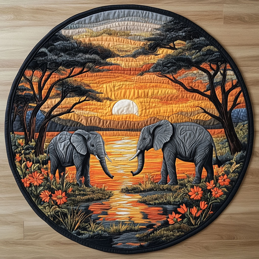 Elephant River WX2403063CL Quilted Round Mat
