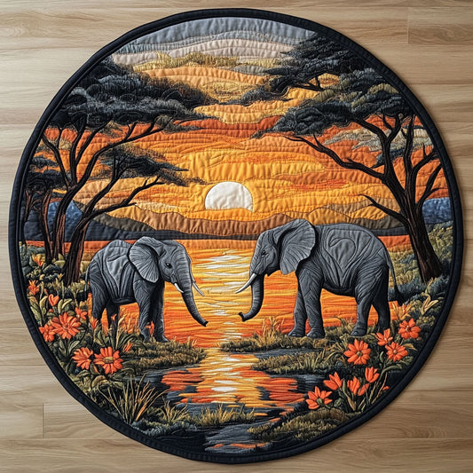 Elephant River WX2403063CL Quilted Round Mat