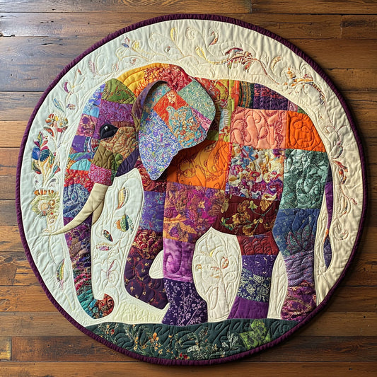 Elephant WU2503100CL Quilted Round Mat