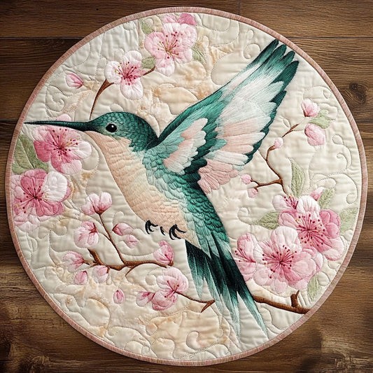 Ethereal Hummingbird WU2203013CL Quilted Round Mat