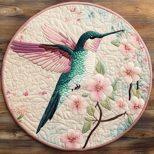 Ethereal Hummingbird WU2203014CL Quilted Round Mat