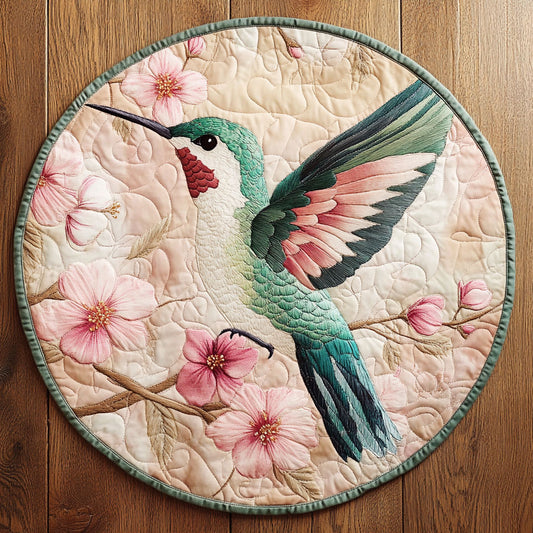 Ethereal Hummingbird WU2203015CL Quilted Round Mat