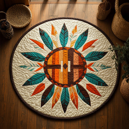 Feathered Spirit Circle WY3006068CL Quilted Round Mat