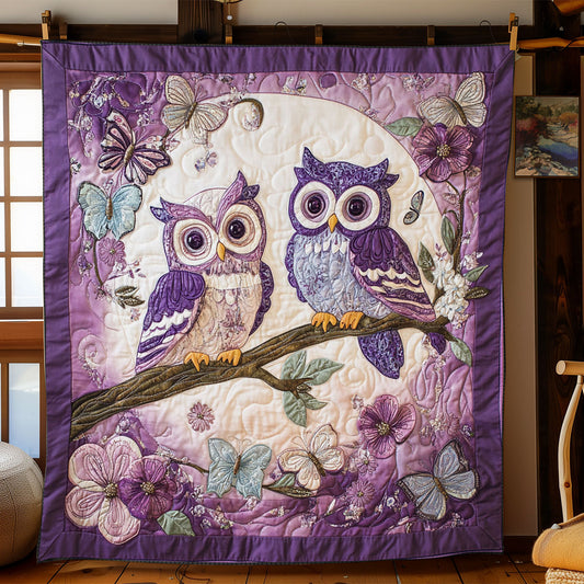 Violet Owl Couple WJ1601025CL Quilt