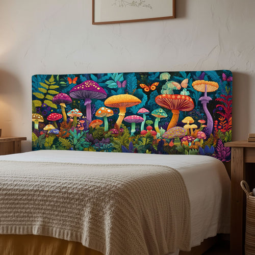 Color Mushroom Forest WJ1212015CL Quilted Headboard Slipcover