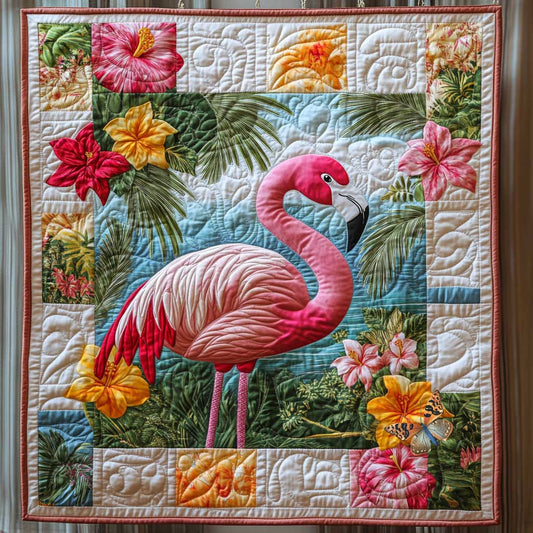 Plumeria Flamingo WP2412030CL Quilt